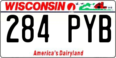 WI license plate 284PYB
