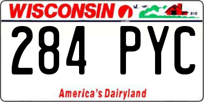 WI license plate 284PYC