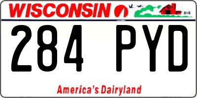 WI license plate 284PYD