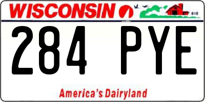 WI license plate 284PYE