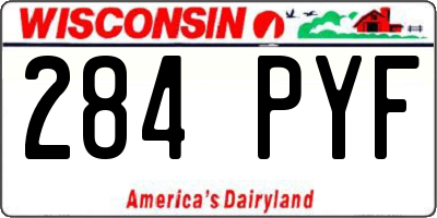 WI license plate 284PYF