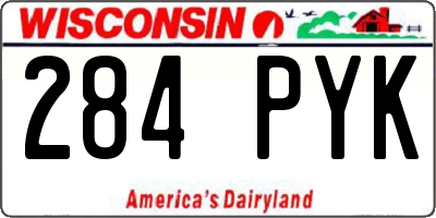 WI license plate 284PYK
