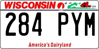 WI license plate 284PYM