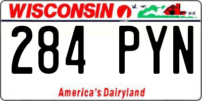 WI license plate 284PYN