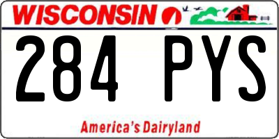 WI license plate 284PYS