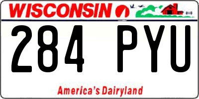 WI license plate 284PYU