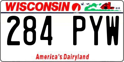 WI license plate 284PYW