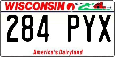 WI license plate 284PYX