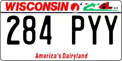 WI license plate 284PYY