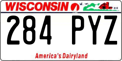 WI license plate 284PYZ