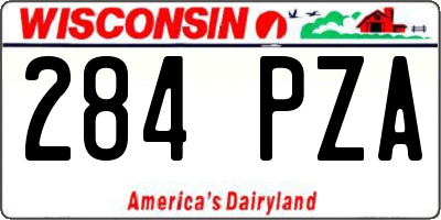 WI license plate 284PZA