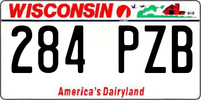 WI license plate 284PZB