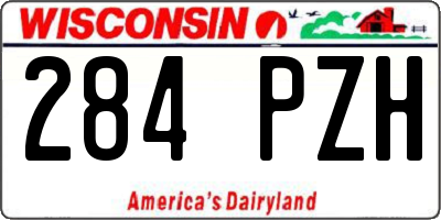 WI license plate 284PZH