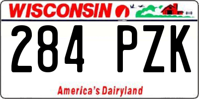 WI license plate 284PZK