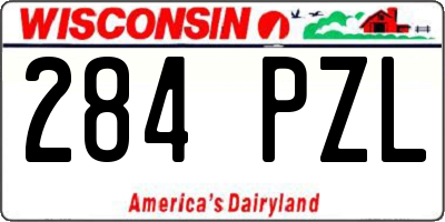 WI license plate 284PZL