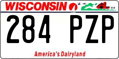 WI license plate 284PZP