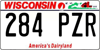 WI license plate 284PZR
