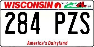 WI license plate 284PZS