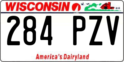 WI license plate 284PZV