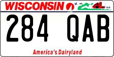 WI license plate 284QAB