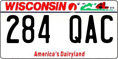 WI license plate 284QAC