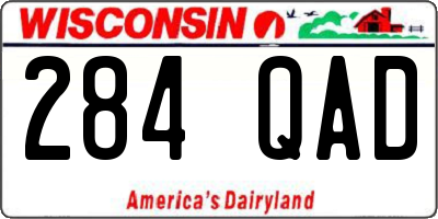 WI license plate 284QAD