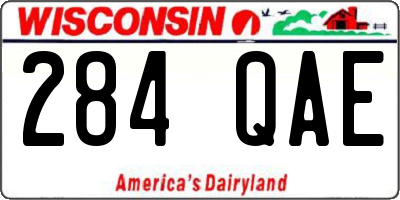WI license plate 284QAE