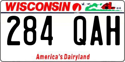 WI license plate 284QAH