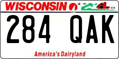 WI license plate 284QAK