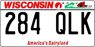 WI license plate 284QLK