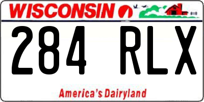 WI license plate 284RLX