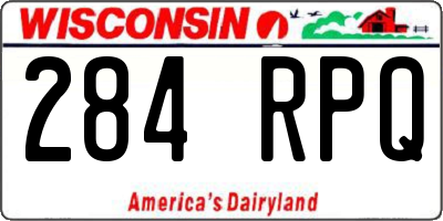 WI license plate 284RPQ