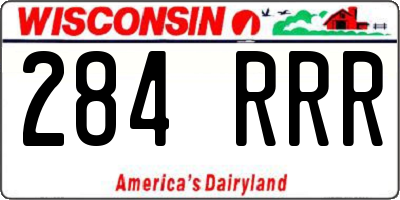 WI license plate 284RRR