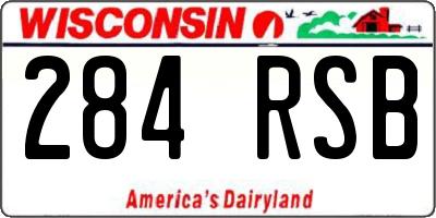 WI license plate 284RSB