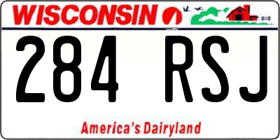 WI license plate 284RSJ