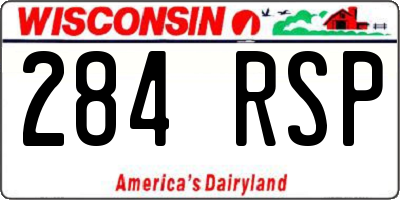 WI license plate 284RSP
