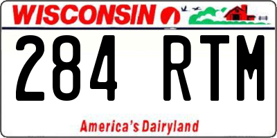 WI license plate 284RTM