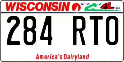 WI license plate 284RTO