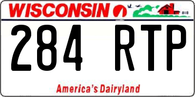 WI license plate 284RTP