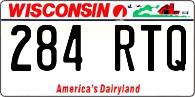 WI license plate 284RTQ