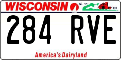 WI license plate 284RVE
