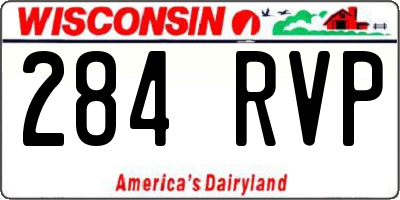 WI license plate 284RVP