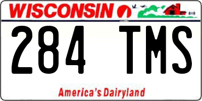 WI license plate 284TMS