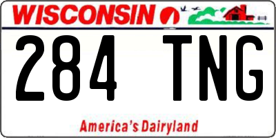 WI license plate 284TNG