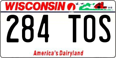 WI license plate 284TOS