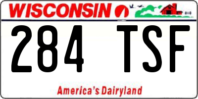 WI license plate 284TSF