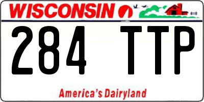 WI license plate 284TTP