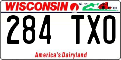 WI license plate 284TXO