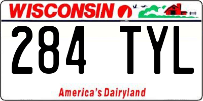 WI license plate 284TYL