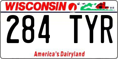 WI license plate 284TYR
